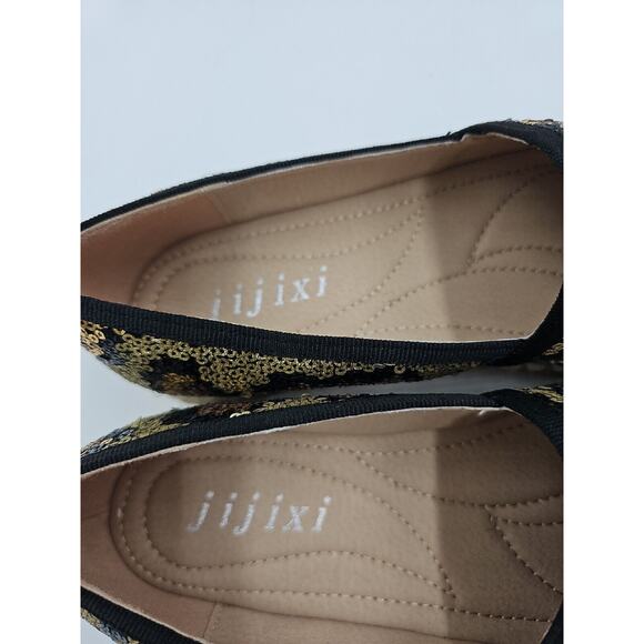 Jijixi Sequins Comfort Loafers Size 235 US 7 - Picture 4 of 5